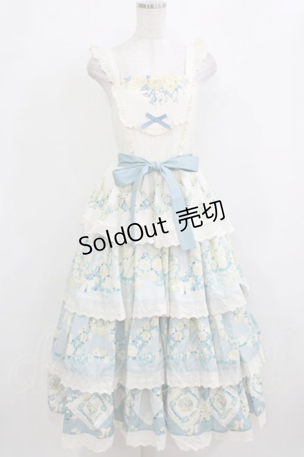 画像1: with PUJI（海外ロリータブランド） / Letter and Poetryジャンパースカート S アイボリー H-26-02-05-1014-PU-OP-NS-ZH (1)