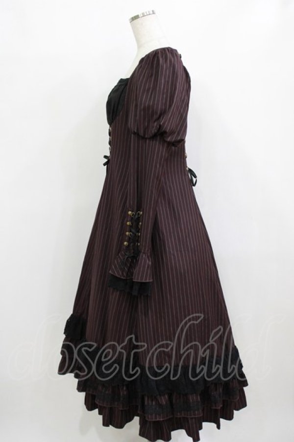 画像2: Hoshibako Works / リリィ・リドル ワンピース(スクエアカラー) L ワイン H-26-02-05-1018-LO-OP-NS-ZH (2)