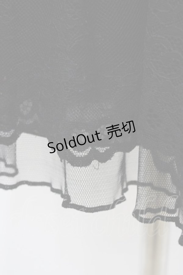 画像3: axes femme / 繊細レースミディ丈ペチスカート M ブラック H-26-02-06-035-AX-SK-NS-ZH (3)