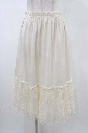 画像: axes femme / 繊細レースミディ丈ペチスカート M オフ H-26-02-06-036-AX-SK-NS-ZH