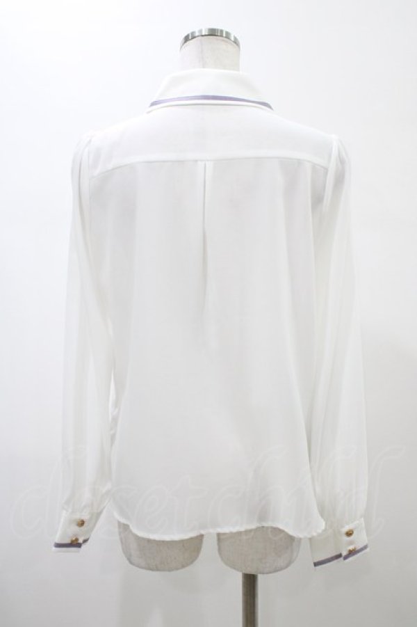 画像2: Amavel / Message Stripeクロスタイシャツブラウス Free オフ H-26-02-06-040-CA-BL-NS-ZH (2)