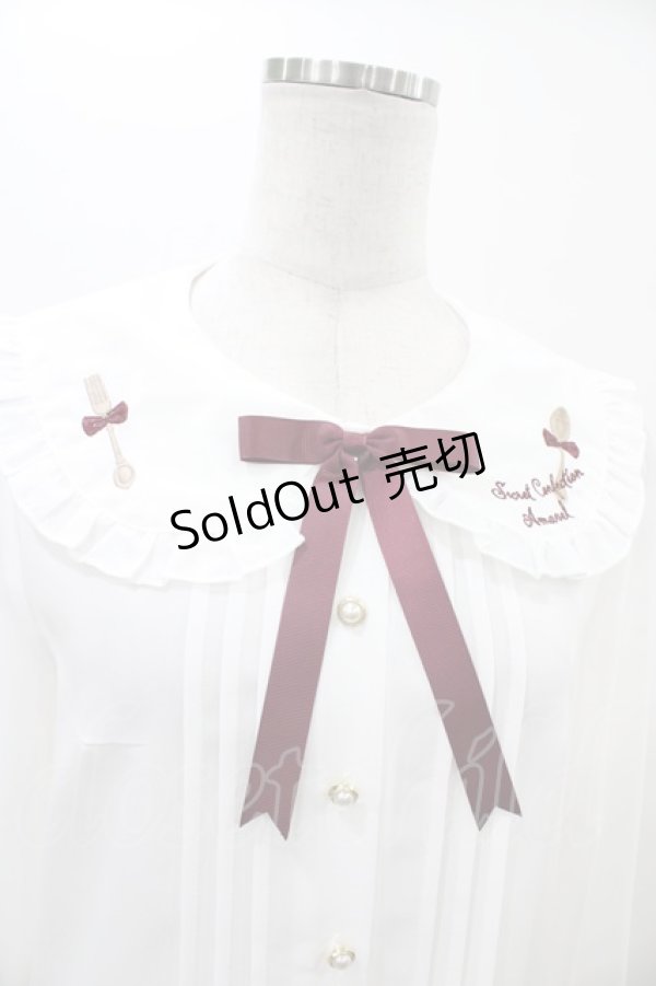 画像3: Amavel / カトラリー刺繍襟ブラウス Free オフ H-26-02-06-041-CA-BL-NS-ZH (3)