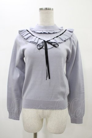 画像: Ank Rouge / 三角ヨークフリルニット M ブルー H-26-02-06-051-CA-TO-NS-ZH