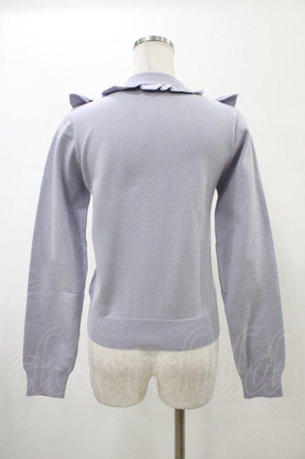 画像2: Ank Rouge / 三角ヨークフリルニット M ブルー H-26-02-06-051-CA-TO-NS-ZH (2)