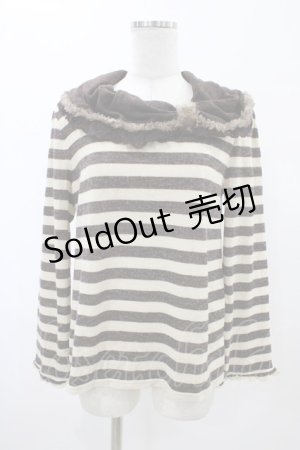 画像: axes femme / ボーダーニットプルオーバー M ブラウン H-26-02-06-052-AX-TO-NS-ZH