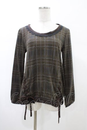 画像: axes femme / ダブルスピンドルチェックトップス M ブラウン H-26-02-06-054-AX-TO-NS-ZH