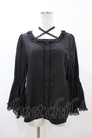 画像: Alice Mashiro / 眞白ありす/姫袖ブラウス L ブラック H-26-02-06-055-0-BL-NS-ZH