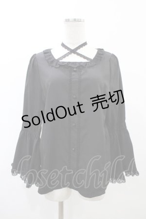 画像: Alice Mashiro / 眞白ありす/姫袖ブラウス L ブラック H-26-02-06-055-0-BL-NS-ZH