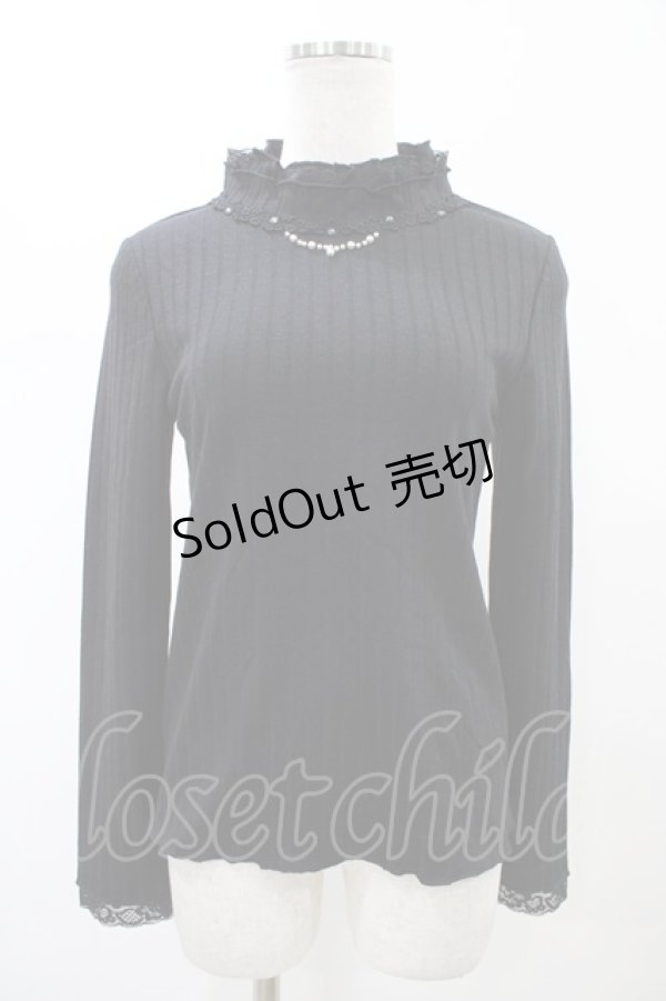 画像1: axes femme / パールリブトップス M ブラック H-26-02-06-057-AX-TO-NS-ZH (1)