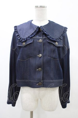 画像: axes femme POETIQUE / ビッグ襟ショートブルゾン M インディゴ H-26-02-06-059-AX-JA-NS-ZH