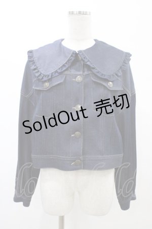 画像: axes femme POETIQUE / ビッグ襟ショートブルゾン M インディゴ H-26-02-06-059-AX-JA-NS-ZH