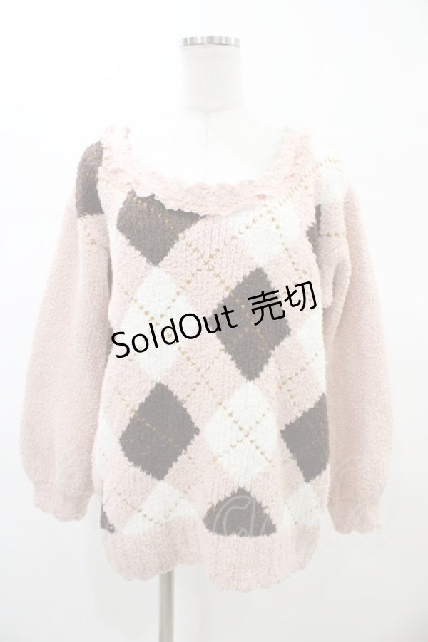 画像1: LIZ LISA / アーガイルニット Free ピンク H-26-02-06-061-LO-TO-NS-ZH (1)