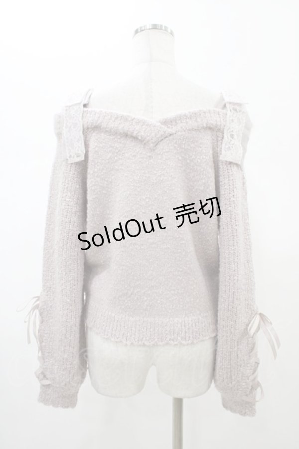 画像2: LIZ LISA / リボンストラップニットトップス Free ラベンダー H-26-02-06-062-LO-TO-NS-ZH (2)