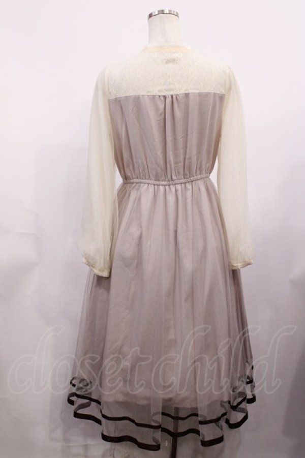 画像2: axes femme POETIQUE / チュールデザインチャイナワンピース M ピンク H-26-02-06-1004-AX-OP-NS-ZH (2)