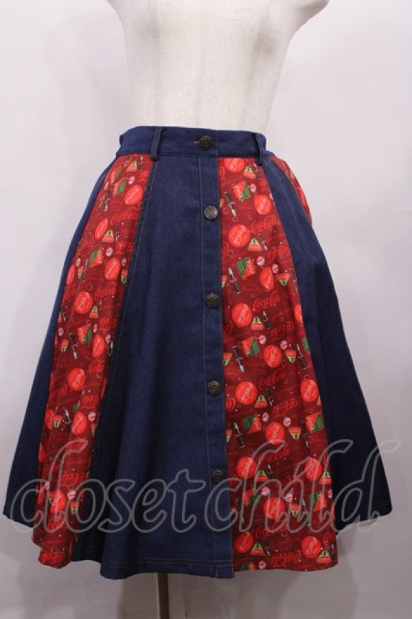 画像1: axes femme POETIQUE / コカコーラ切替スカート M レッド/ブルー H-26-02-06-1006-AX-SK-NS-ZH (1)