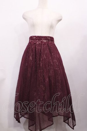 画像: axes femme / チュール×レースイレヘムスカート M ワイン H-26-02-06-1008-AX-SK-NS-ZH