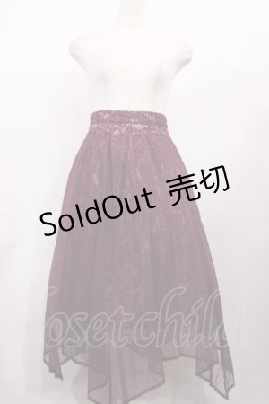 画像: axes femme / チュール×レースイレヘムスカート M ワイン H-26-02-06-1008-AX-SK-NS-ZH