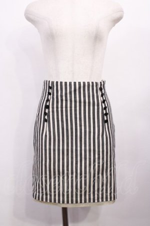 画像: Fi.n.t / ストライプスカート Free オフ/ブラック H-26-02-06-1009-CA-SK-NS-ZH