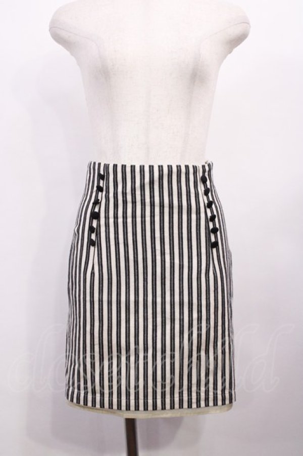 画像1: Fi.n.t / ストライプスカート Free オフ/ブラック H-26-02-06-1009-CA-SK-NS-ZH (1)