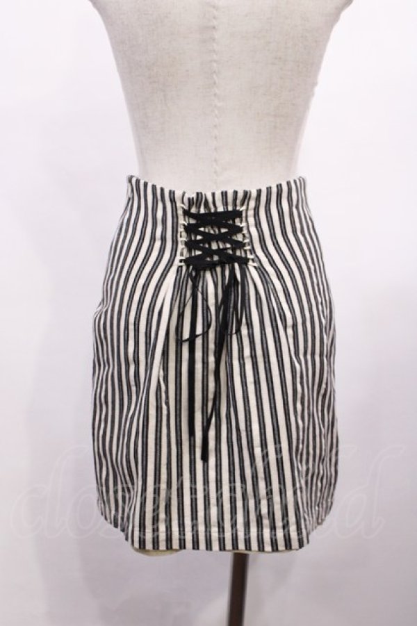 画像2: Fi.n.t / ストライプスカート Free オフ/ブラック H-26-02-06-1009-CA-SK-NS-ZH (2)