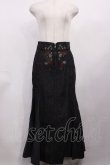 画像1: axes femme / 刺繍入デニムマーメイドスカート M ブラック H-26-02-06-1011-AX-SK-NS-ZH (1)