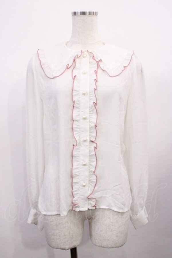 画像1: Ank Rouge / メローフリルブラウス M オフ/ピンク H-26-02-06-1015-CA-BL-NS-ZH (1)