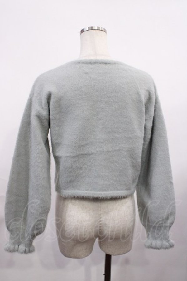 画像2: axes femme POETIQUE / ローズ刺繍ニットカーディガン M ブルー H-26-02-06-1024-AX-TO-NS-ZH (2)