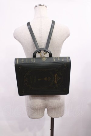 画像: axes femme / 洋書風デザインサッチェルバック  グリーン H-26-02-06-1031-AX-BG-NS-ZH