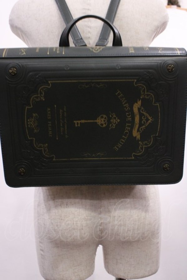 画像2: axes femme / 洋書風デザインサッチェルバック  グリーン H-26-02-06-1031-AX-BG-NS-ZH (2)