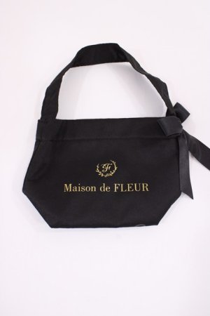 画像: Maison de FLEUR / Maison de FLEUR10周年ノベルティミニバッグ  ブラック H-26-02-06-1037-LO-ZA-NS-ZH