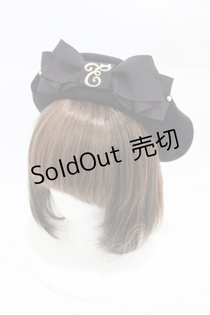 画像: Enchantlic Enchantilly / Cat Earsロゴ刺繍ベレー帽  ブラック H-26-02-06-012-LO-AC-NS-ZH
