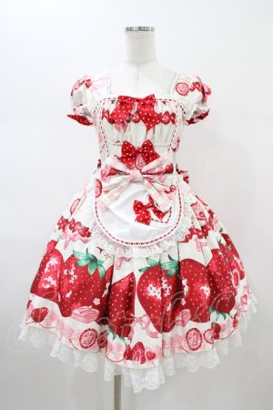 画像: Dream Lolita / Strawberry Cream ジャンパースカート S オフ H-26-02-06-019-0-OP-NS-ZH