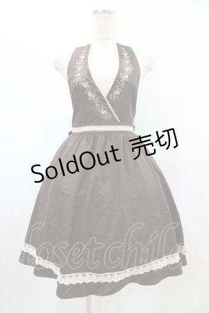 画像: axes femme POETIQUE / バラ刺繍ジャンパースカート M ブラウン H-26-02-06-028-AX-OP-NS-ZH