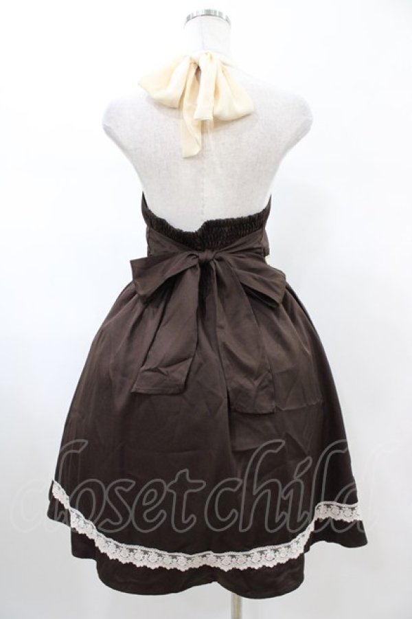 画像2: axes femme POETIQUE / バラ刺繍ジャンパースカート M ブラウン H-26-02-06-028-AX-OP-NS-ZH (2)