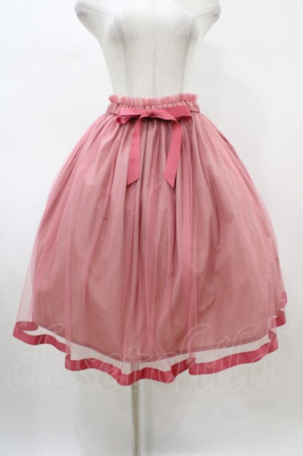 画像1: F&A / グログランリボン使いチュールスカート Free ピンク H-26-02-06-029-LO-SK-NS-ZH (1)