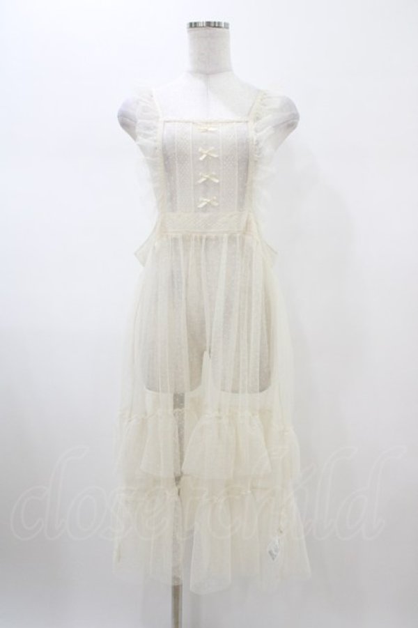 画像1: m petit by misako / TT*AOKドットリボンエプロン L 生成り H-26-02-06-034-LO-OP-NS-ZH (1)