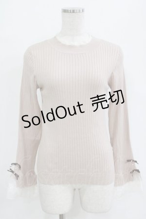 画像: axes femme / リボンデザインラメニットプルオーバー Free ベージュ H-26-02-07-030-AX-TO-NS-ZH