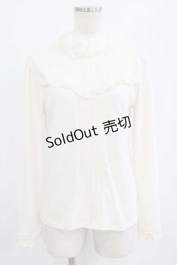 画像1: axes femme / シフォン薔薇装飾カットプルオーバー Free オフ H-26-02-07-031-AX-TO-NS-ZH (1)