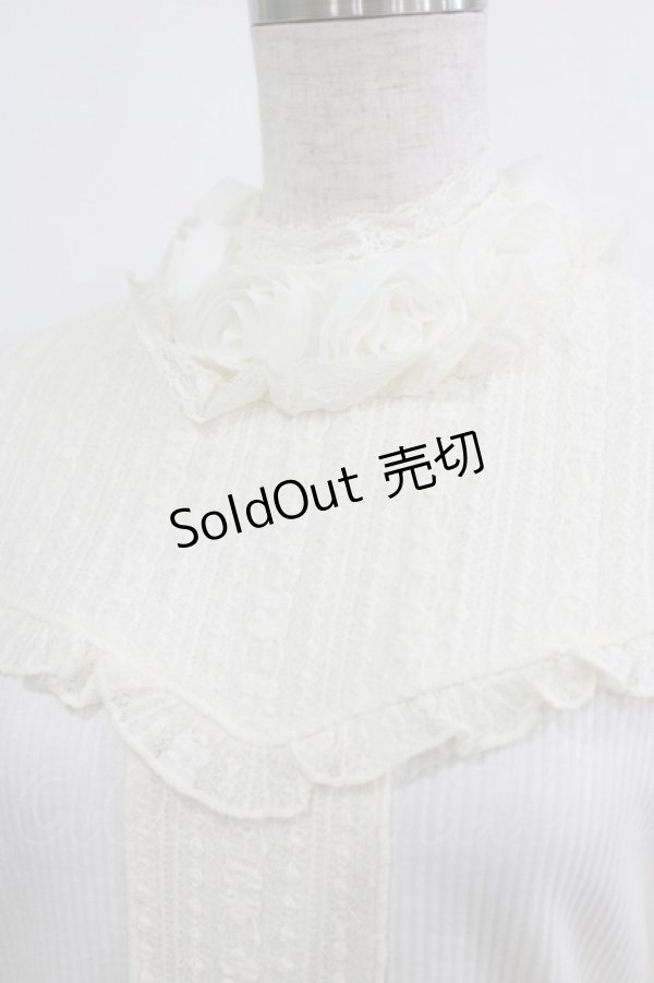 画像4: axes femme / シフォン薔薇装飾カットプルオーバー Free オフ H-26-02-07-031-AX-TO-NS-ZH (4)