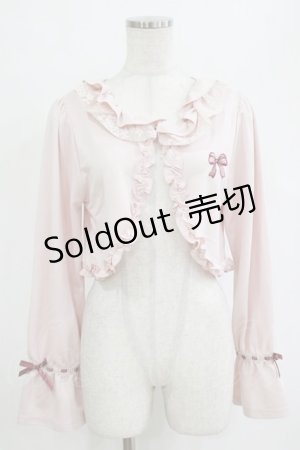 画像: axes femme / リボン刺繍レースフリルボレロ M ピンク H-26-02-07-032-AX-TO-NS-ZH