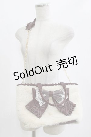 画像: axes femme / ビッグリボンファーバッグ  ワイン H-26-02-07-035-AX-BG-NS-ZH