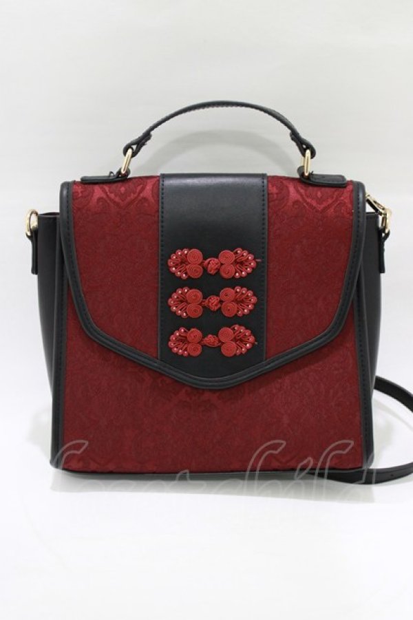 画像2: axes femme POETIQUE / チャイナ釦デザインバッグ  ワイン H-26-02-07-041-AX-BG-NS-ZH (2)