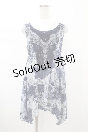 画像: Rozen Kavalier / プリントノースリーブチュニック  ネイビー H-26-02-07-1029-OO-TO-KB-ZH