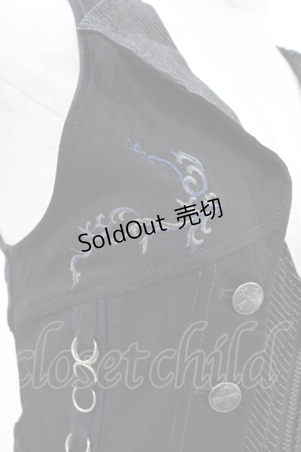 画像3: Ozz Croce / ストライプ切替ZIPベスト  黒 H-26-02-07-1033-OO-TO-KB-ZH (3)