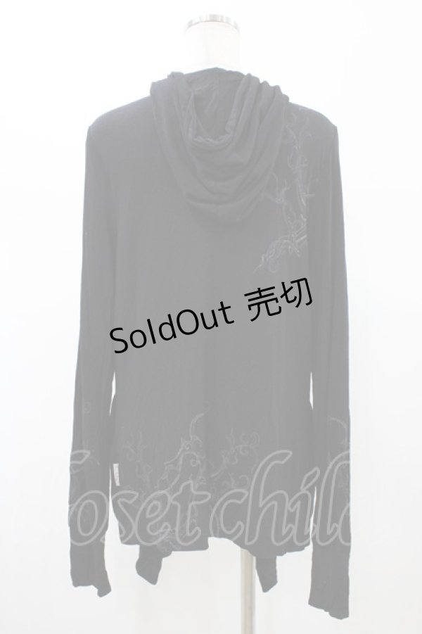 画像2: Rozen Kavalier / フェザーチャーム付フードカーディガン  ブラック H-26-02-07-1036-OO-TO-KB-ZH (2)