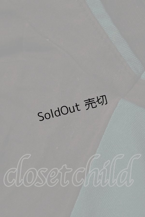 画像4: Ozz Croce / ハーネス風配色切替カットソー  ブラック×グリーン H-26-02-07-1038-OO-TO-KB-ZH (4)