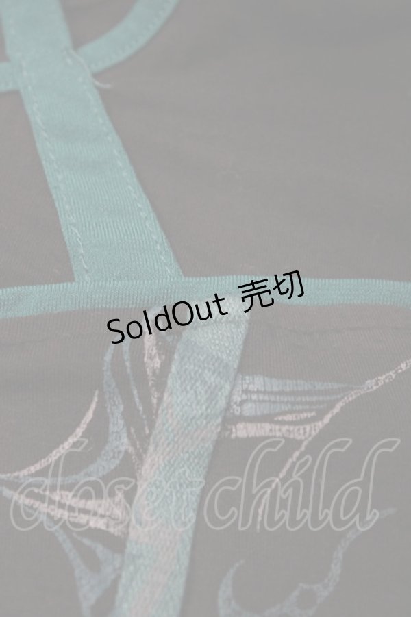 画像5: Ozz Croce / ハーネス風配色切替カットソー  ブラック×グリーン H-26-02-07-1038-OO-TO-KB-ZH (5)