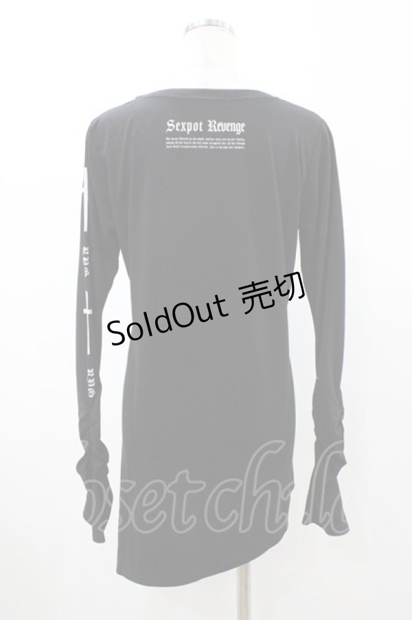 画像2: SEX POT ReVeNGe / プリントロングカットソー  ブラック H-26-02-07-1039-SP-TO-KB-ZH (2)