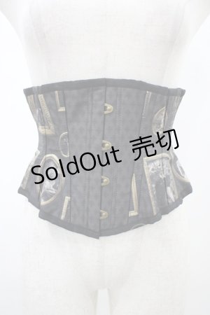 画像: abilletage / Frameミニショートコルセット 4 黒 H-26-02-07-1006-GO-ZA-AK-ZH