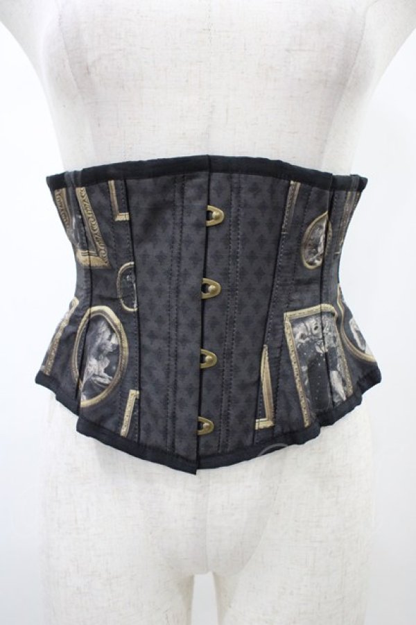 画像1: abilletage / Frameミニショートコルセット 4 黒 H-26-02-07-1006-GO-ZA-AK-ZH (1)